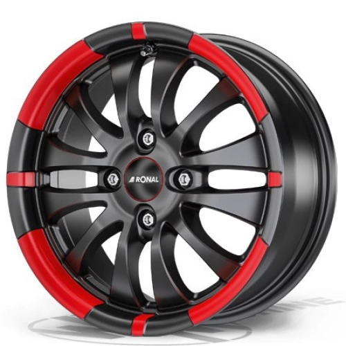 Ronal R59 W7 R16 PCD5x112 ET40 DIA76 jet black matt red rim